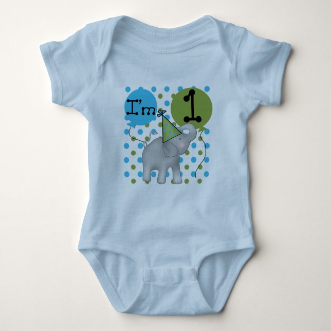 Elephant I'm 1 First Birthday Tshirts and Gifts (Front)