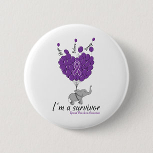 Elephant I'm A Survivor Heart Opioid Overdose Awar 6 Cm Round Badge