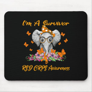 Elephant I'm A Survivor Rsd Crps Awareness  Mouse Pad