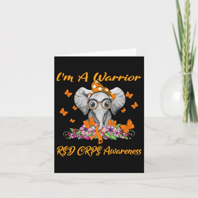 Elephant I'm A Warrior Rsd Crps Awareness  Card (Front)
