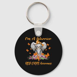 Elephant I'm A Warrior Rsd Crps Awareness  Key Ring