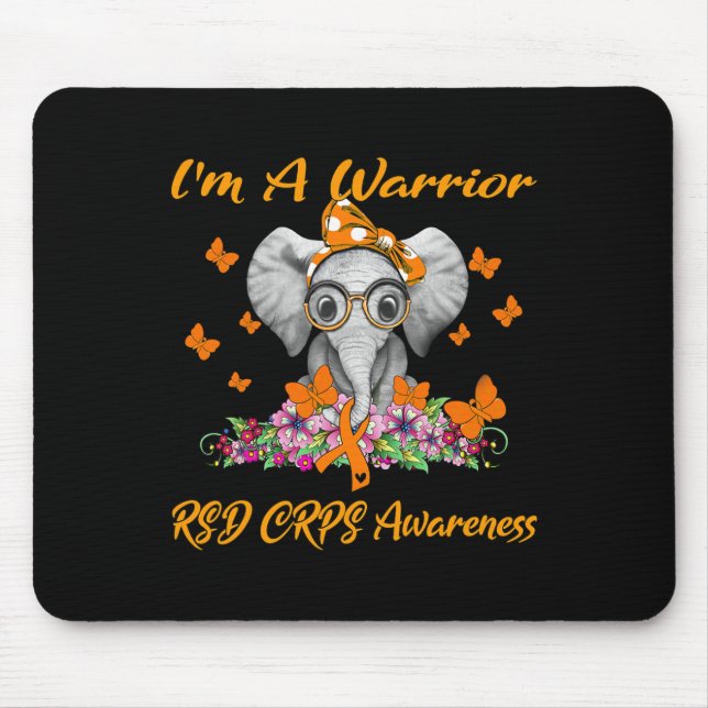 Elephant I'm A Warrior Rsd Crps Awareness  Mouse Pad (Front)