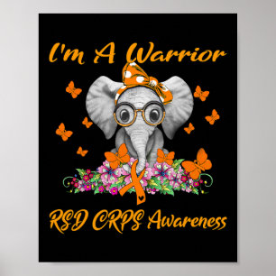 Elephant I'm A Warrior RSD CRPS Awareness Poster