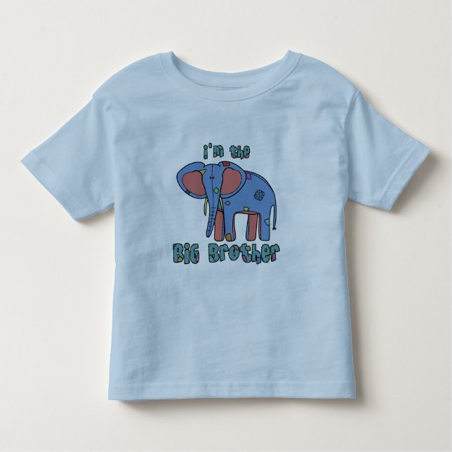 Elephant I'm the Big Brother Toddler T-Shirt (Front)