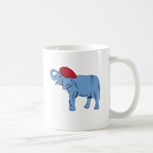 Elephant in a Beret Coffee Mug (Right)