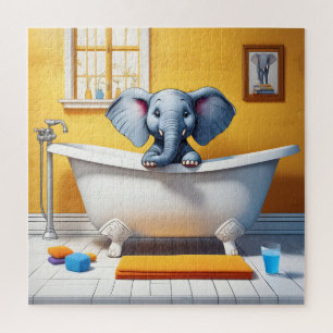Elephant in bath jigsaw puzzle