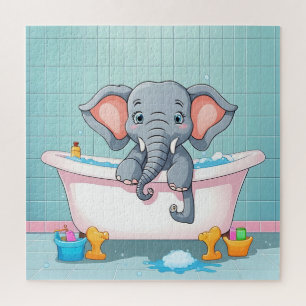 Elephant in bath jigsaw puzzle