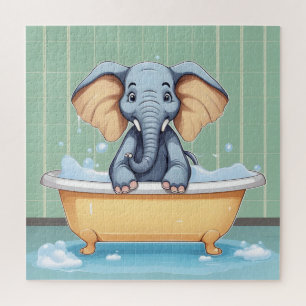 Elephant in bath jigsaw puzzle