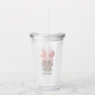 Elephant in Birthday Party Hat Acrylic Tumbler