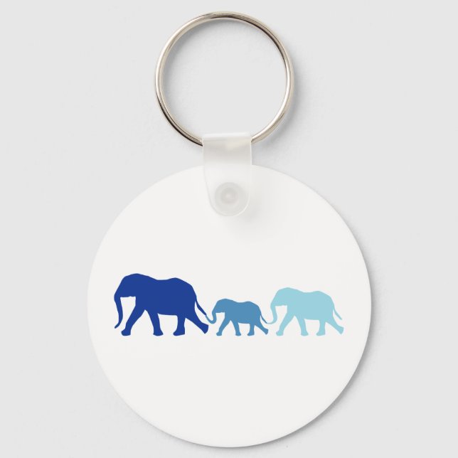 Elephant in Blue Key Ring (Front)