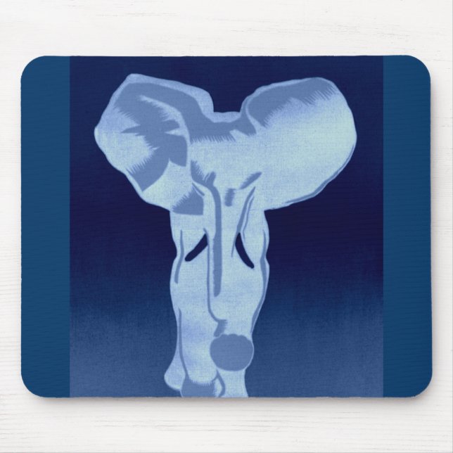 Elephant in blue mouse pad (Front)