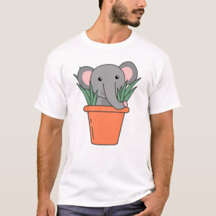 Elephant In Blumentop Funny Elephant Plants T-Shirt