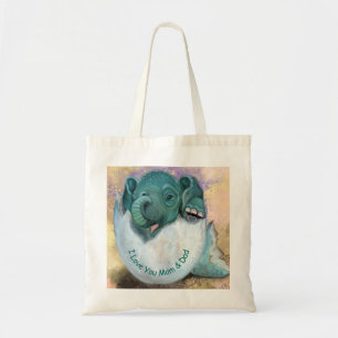Elephant In Egg Tote Bag - I Love You Mum & Dad