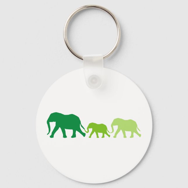 Elephant in Green Key Ring (Front)