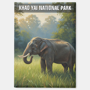 Elephant in Khao Yai National Park Thailand Magnet