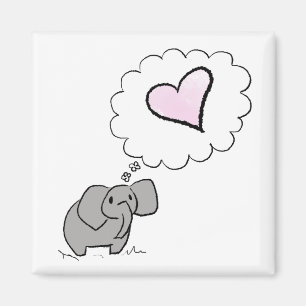 Elephant in love magnet