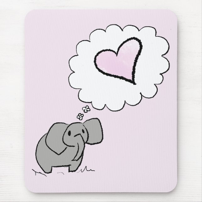 Elephant in love mouse pad (Front)