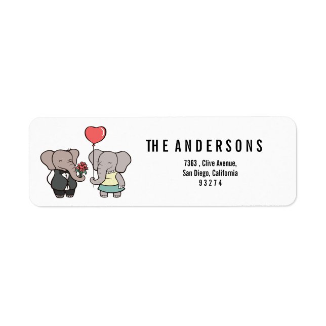elephant in love return address label (Front)