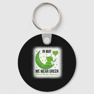 Elephant In May We Wear Green For Mental Health Aw Key Ring