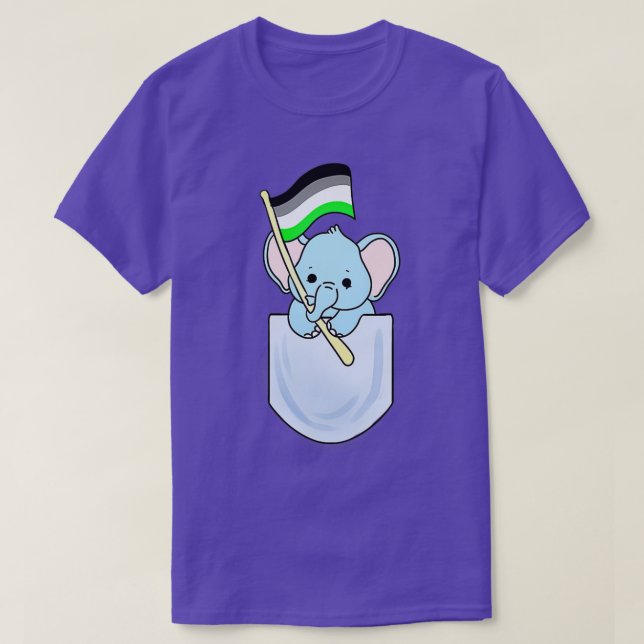 Elephant in Pocket Agender Pride  T-Shirt (Design Front)