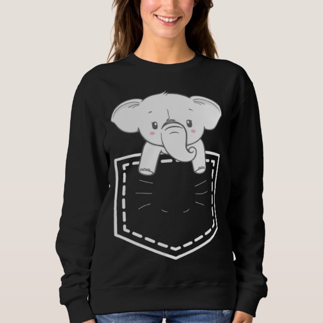 Elephant In Poket Elephants   For Men Women Sweatshirt (Front)
