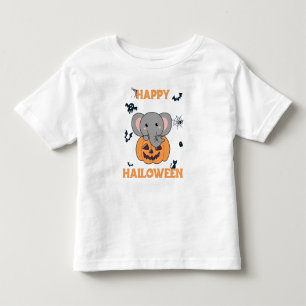 Elephant In Pumpkin Cute Elephant Happy Halloween Toddler T-Shirt