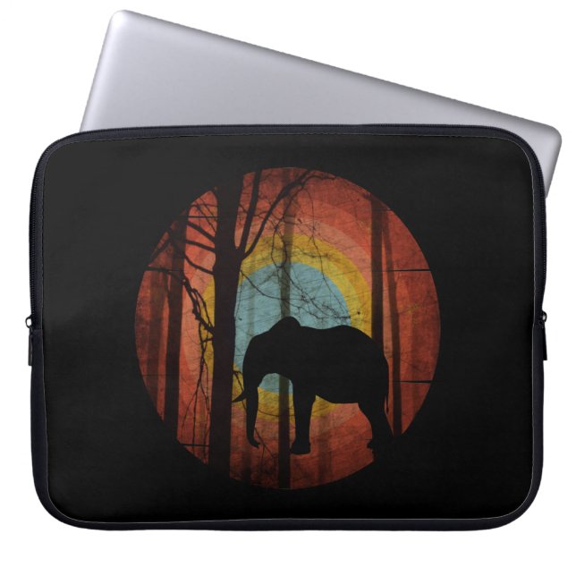 ELEPHANT IN THE WOODS FOREST LAPTOP SLEEVE (Front)