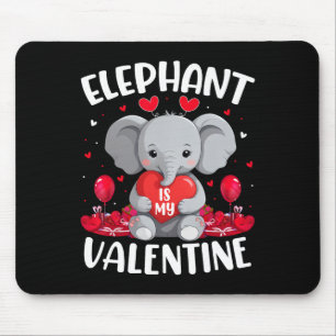 Elephant Is My Valentine Love Hearts Elephant Vale Mouse Pad