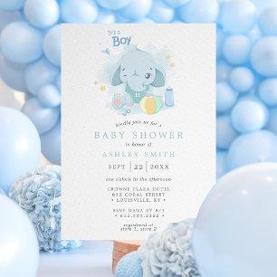 Elephant It’s a Boy Baby Shower Invitation