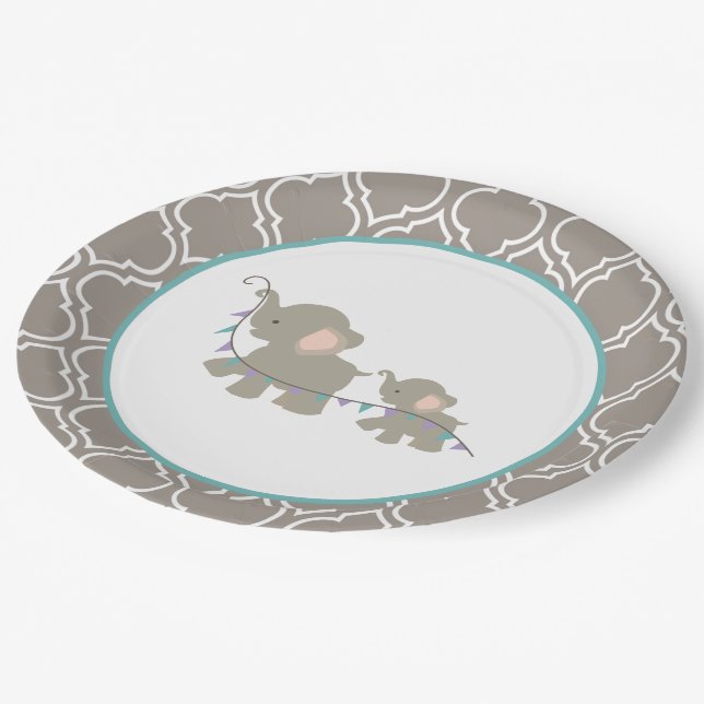 Elephant Joy Paper Plates (Angled)