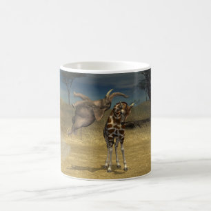 Elephant Jumps Over Giraffe Coffee Mug