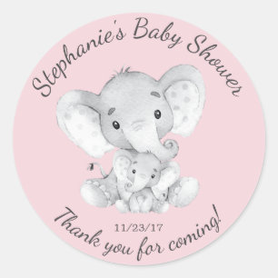 Elephant Jungle Animals Baby Shower Favour Sticker