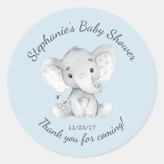 Elephant Jungle Animals Baby Shower Favour Sticker