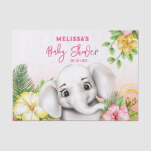Elephant Jungle Safari Personalised Baby Shower Tissue Paper