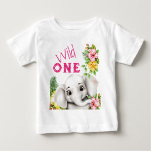 Elephant Jungle Safari Personalised Baby T-Shirt