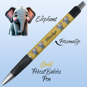 Elephant, Jungle Safari Woodland Animal Gold 🐘