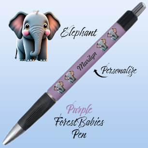 Elephant, Jungle Safari Woodland Animal Purple 🐘