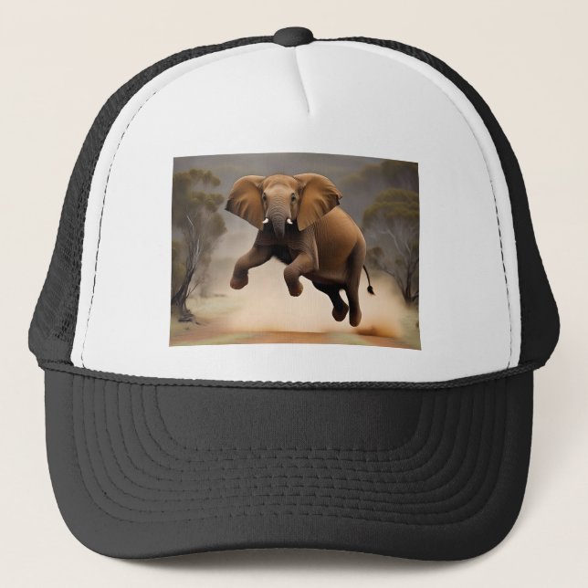 Elephant Kangaroo Hop,  Trucker Hat (Front)