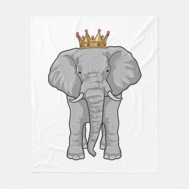 Elephant King Crown Fleece Blanket (Front)