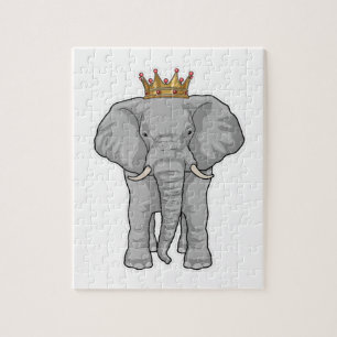 Elephant King Crown Jigsaw Puzzle