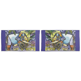 Elephant king design king size pillowcase set