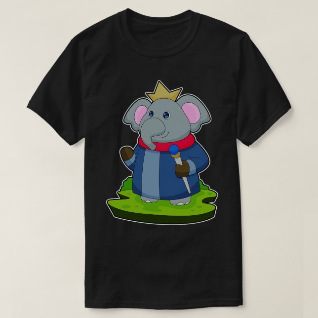Elephant King Sceptre Crown T-Shirt (Design Front)