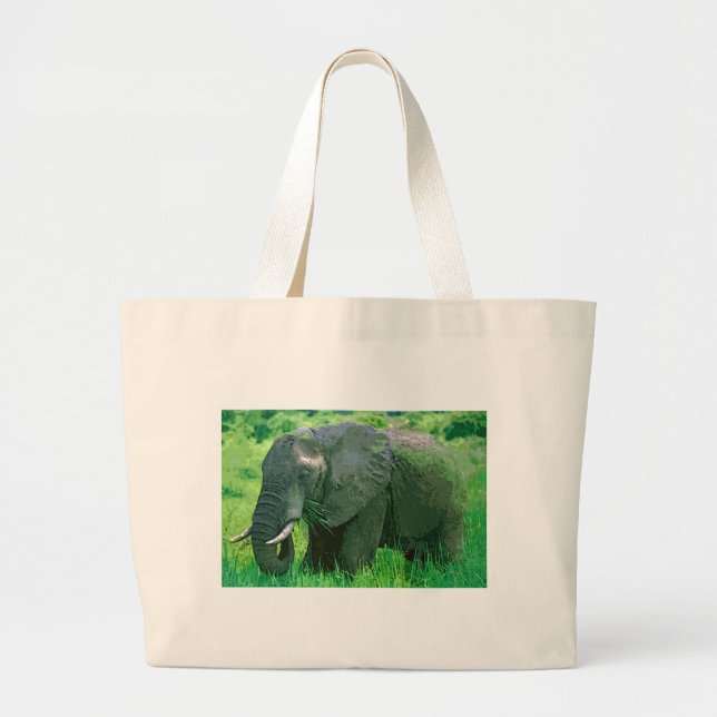 Elephant Large Tote Bag (Front)