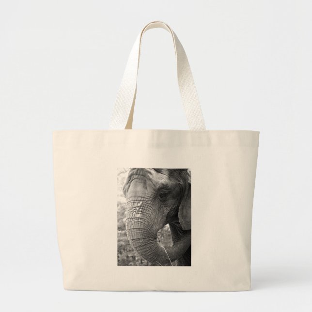 Elephant Large Tote Bag (Front)