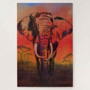 Elephant Leader - Drawing Art Collection - Jigsaw Puzzle
