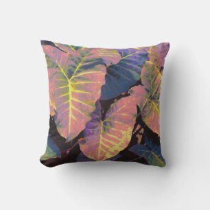 Elephant Leaves in Tropical Pastels Outdoor Cushion