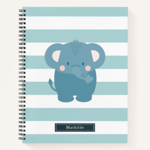 Elephant Light Blue Stripe Notebook