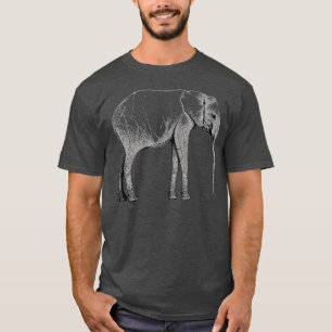 Elephant Line Art Illustration for Elephant Lovers T-Shirt