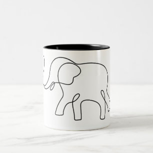 Elephant Line Art Logo Coffee Mug
