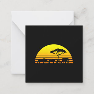 Elephant Lion Rhino Vintage   For Rhino Lover Card